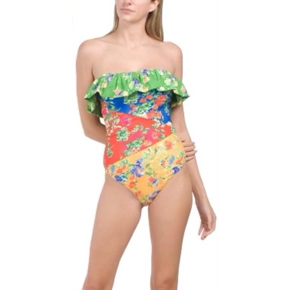 💐 Caroline Constas, Radiant Floral Colorblock Marisol One Piece Swimsuit - Picture 12 of 16